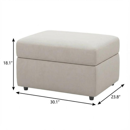 30" Black Velvet Storage Ottoman