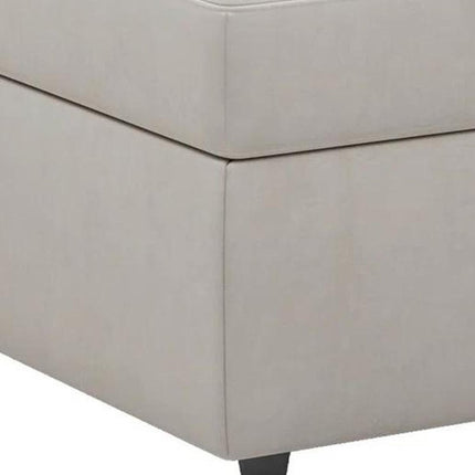 30" Black Velvet Storage Ottoman