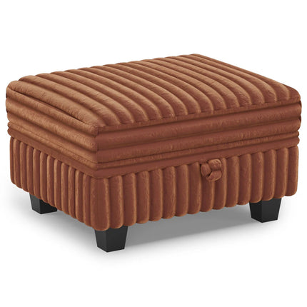 30" Black Faux Fur Storage Ottoman