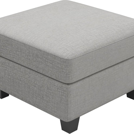 26" Gray and Black Chenille Storage Ottoman