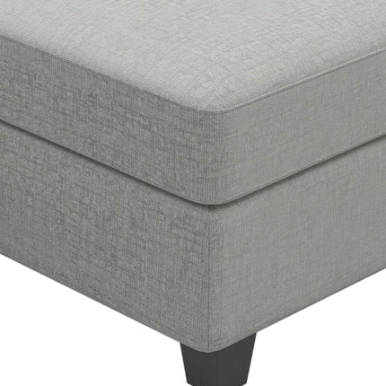 26" Gray and Black Chenille Storage Ottoman