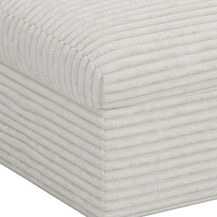 30" Beige Corduroy Ottoman