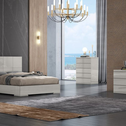 Gray Wood King Bed Frame
