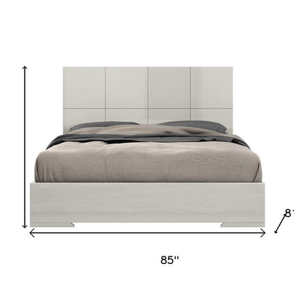 Gray Wood King Bed Frame