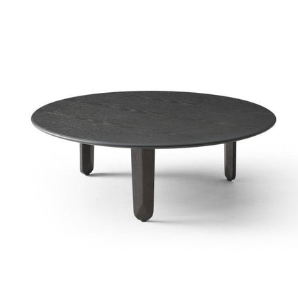 41" Black Solid Wood Round Coffee Table