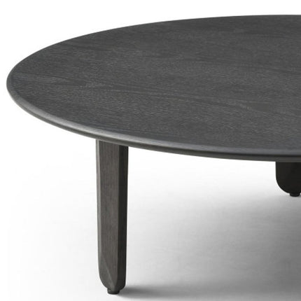 41" Black Solid Wood Round Coffee Table
