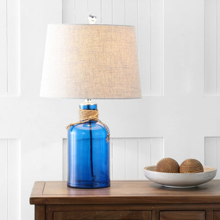 24" Clear Novelty Table Lamp With Drum Shade