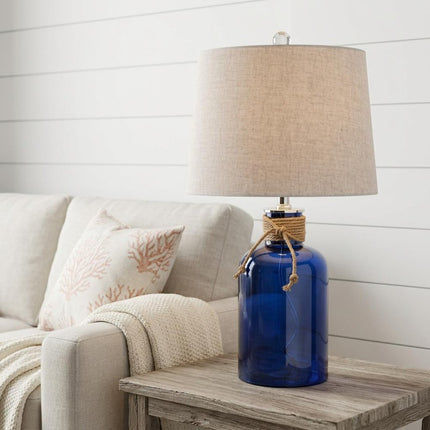 24" Clear Novelty Table Lamp With Drum Shade
