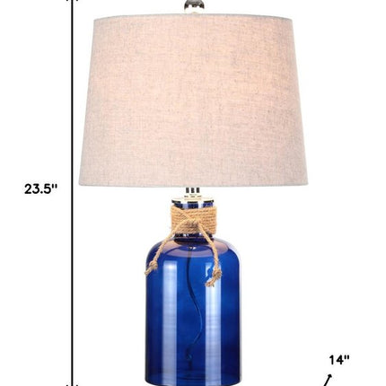 24" Clear Novelty Table Lamp With Drum Shade