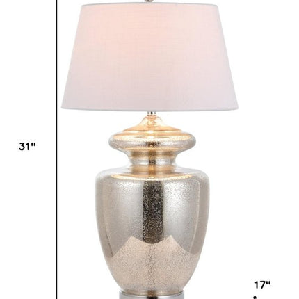 31" Silver Novelty Table Lamp With Drum Shade