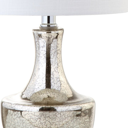20" Silver Novelty Bedside Lamp With Drum Shade