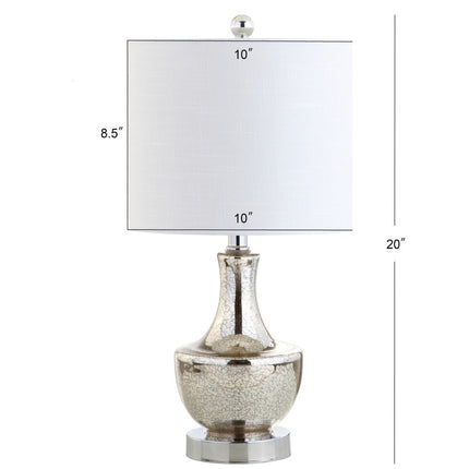 20" Silver Novelty Bedside Lamp With Drum Shade