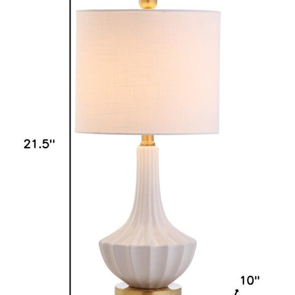 22" Gold Urn Table Lamp With Drum Shade
