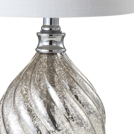 21" Silver Novelty Table Lamp With Globe Shade