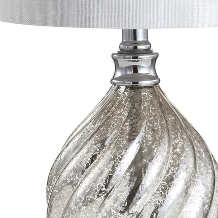 21" Silver Novelty Table Lamp With Globe Shade
