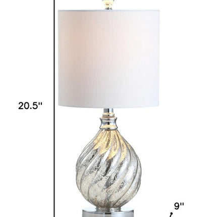 21" Silver Novelty Table Lamp With Globe Shade