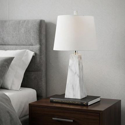21" White Novelty Table Lamp With Empire Shade