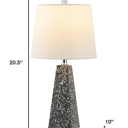 Set of Two 21" Gray Geometric Table Lamps With Empire Shades