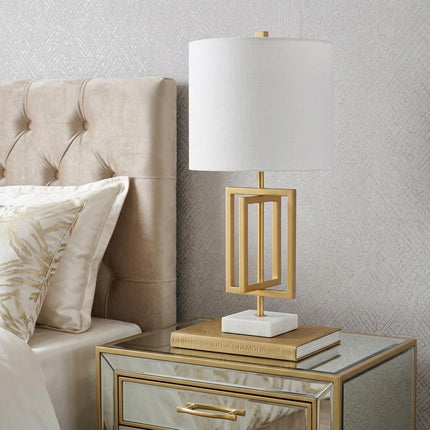 20" White Novelty Table Lamp With Globe Shade