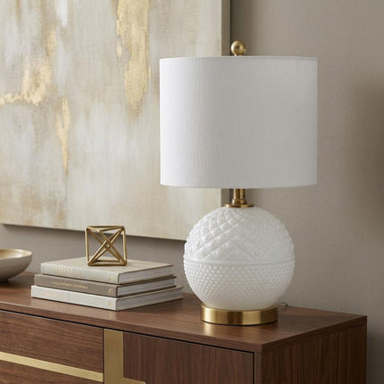 21" Gold Novelty Table Lamp With Globe Shade