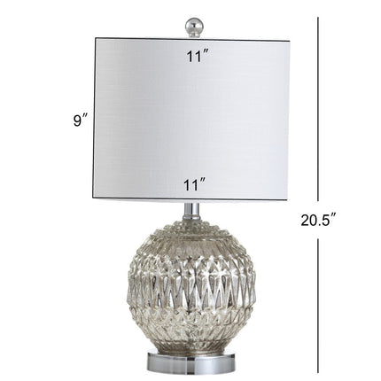 21" Silver Novelty Table Lamp With Globe Shade
