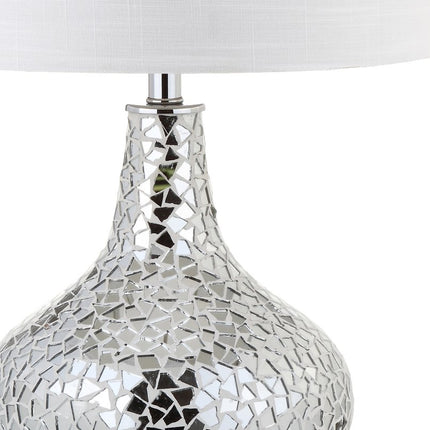 26" Silver Novelty Table Lamp With Drum Shade