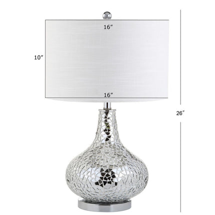 26" Silver Novelty Table Lamp With Drum Shade