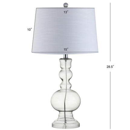 Set of Two 29" Clear Novelty Table Lamps With Drum Shades