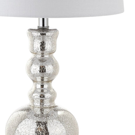 Set of Two 29" Silver Novelty Table Lamps With Drum Shades