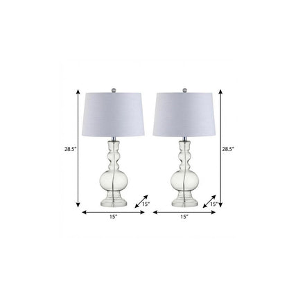Set of Two 29" Silver Novelty Table Lamps With Drum Shades