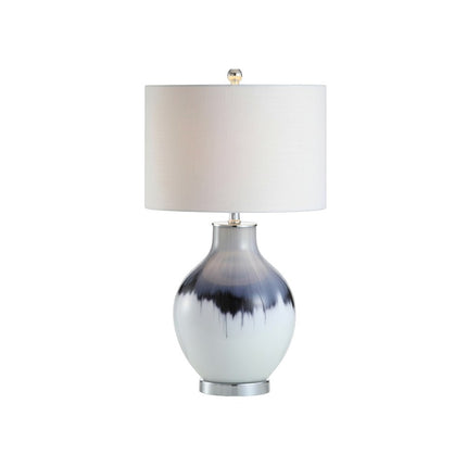 27" Silver Novelty Table Lamp With Globe Shade
