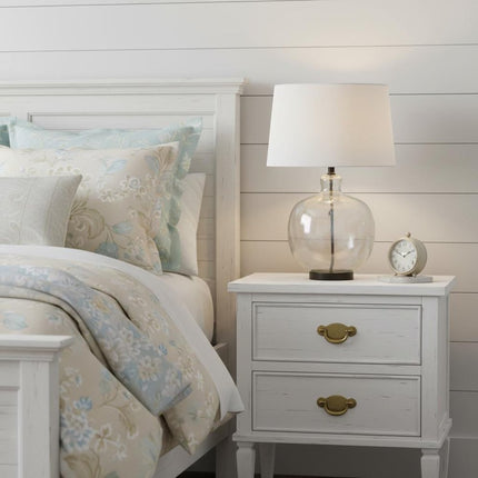 27" Black Globe Table Lamp With Globe Shade