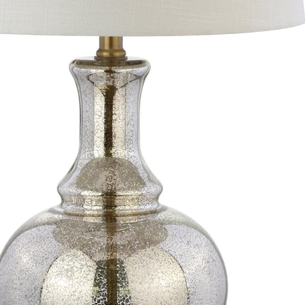 Set of Two 25" Gold Novelty Table Lamps With Drum Shades