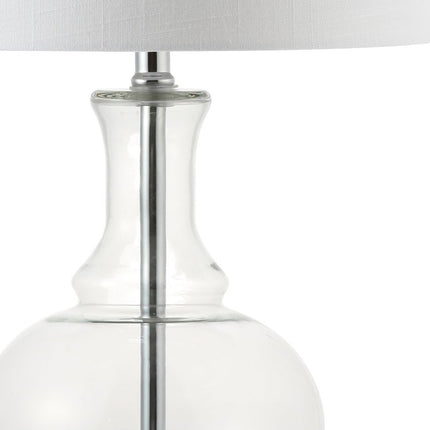 Set of Two 25" Silver Novelty Table Lamps With Drum Shades