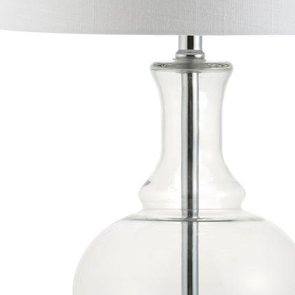 Set of Two 25" Silver Novelty Table Lamps With Drum Shades