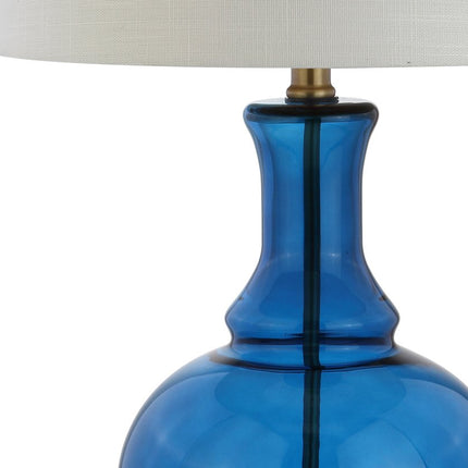 Set of Two 25" Gold Novelty Table Lamps With Drum Shades