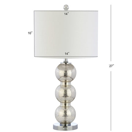 Set of Two 27" Silver Novelty Table Lamps With Drum Shades