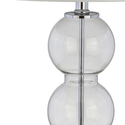 Set of Two 27" Silver Novelty Table Lamps With Drum Shades