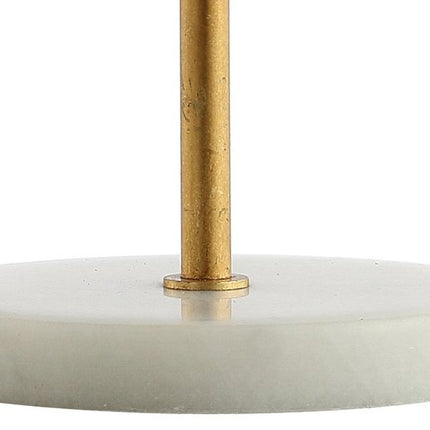 21" White Round Table Lamp With Globe Shade