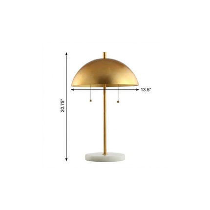 21" White Round Table Lamp With Globe Shade