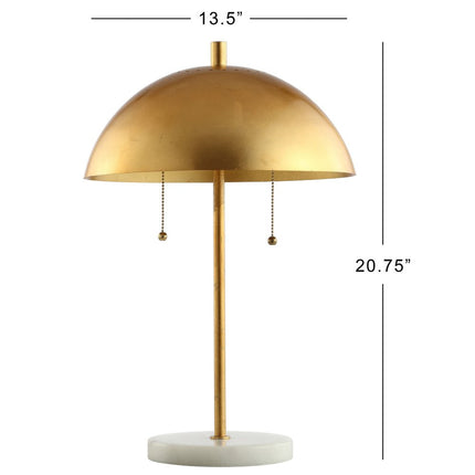 21" White Round Table Lamp With Globe Shade