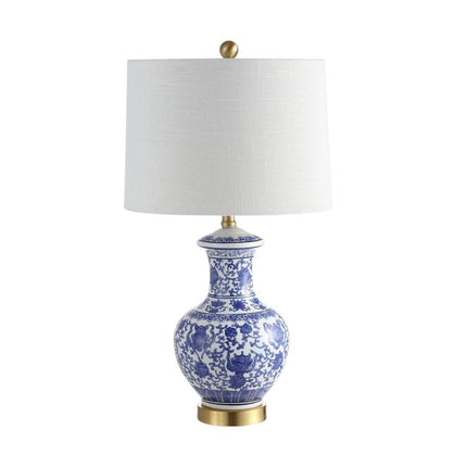 Set of Two 25" Gold Novelty Table Lamps With Globe Shades