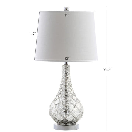 Set of Two 26" Silver Novelty Table Lamps With Drum Shades