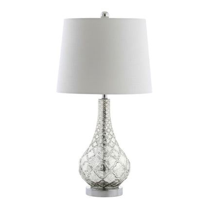 Set of Two 26" Silver Novelty Table Lamps With Drum Shades