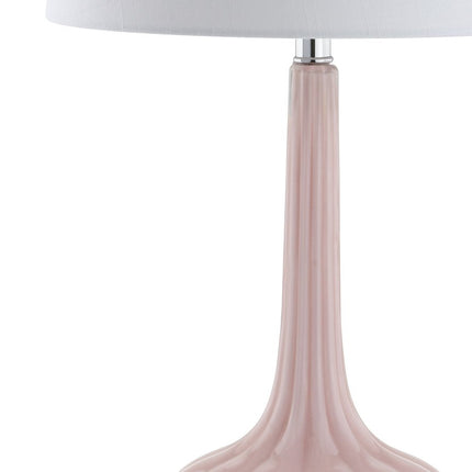 Set of Two 29" Clear Novelty Table Lamps With Drum Shades