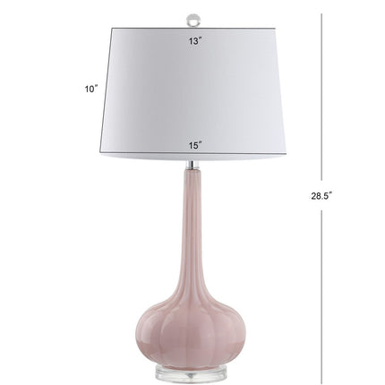 Set of Two 29" Clear Novelty Table Lamps With Drum Shades