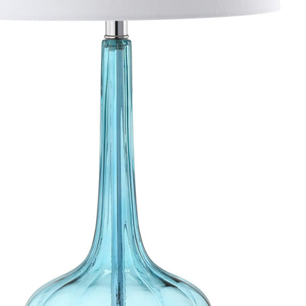 Set of Two 29" Clear Novelty Table Lamps With Drum Shades