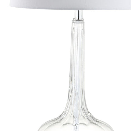 Set of Two 29" Clear Novelty Table Lamps With Drum Shades