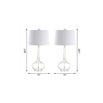Set of Two 29" Clear Novelty Table Lamps With Drum Shades