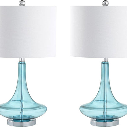 Set of Two 26" Silver Novelty Table Lamps With Drum Shades